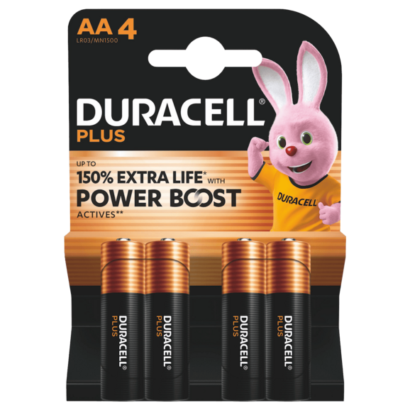 Batterie Duracell Mignon AA 1,5V - 4er Packung, Art.-Nr. MN1500-4 - Paterno B2B-Shop