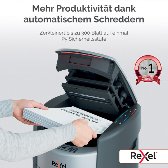 Aktenvernichter Rexel ShredMax AutoFeed+ 300X, Art.-Nr. 2025300XEU - Paterno B2B-Shop
