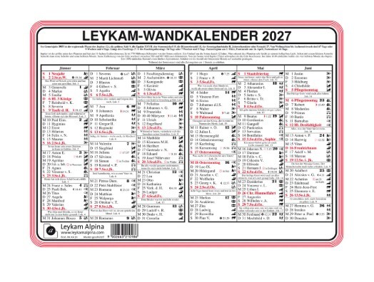Wandkalender Karton 310x223 mm 2027, Art.-Nr. KA711 - Paterno B2B-Shop