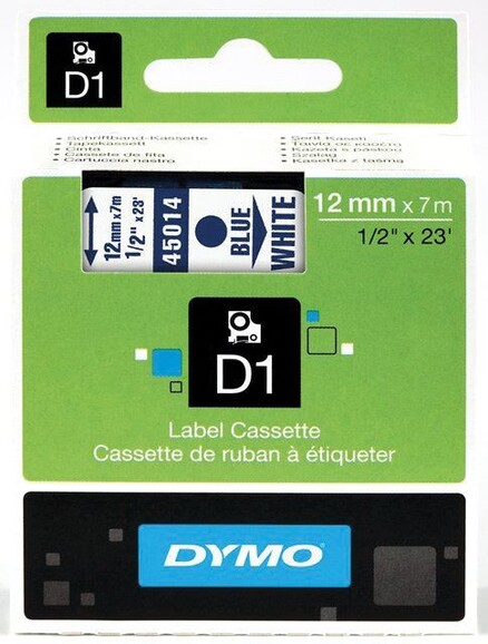 Beschriftungsband Dymo 12mmx7m schwarz weiss, Art.-Nr. 00450-SWWS - Paterno B2B-Shop