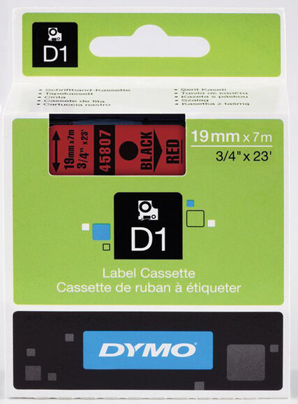 Beschriftungsband Dymo 19mmx7m schwarz farblos, Art.-Nr. 00458-SWTR - Paterno B2B-Shop