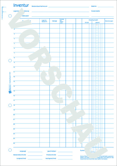 Inventurbuch ZWF, DIN A4, weiß, Art.-Nr. 1101ZWF - Paterno B2B-Shop