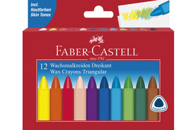 Wachskreiden Faber Castell dreikant 12er, Art.-Nr. 120010 - Paterno B2B-Shop