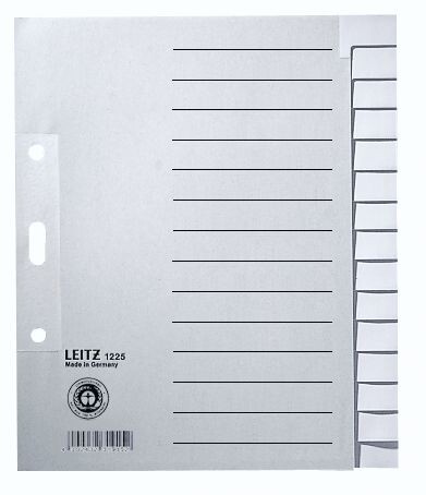 Register Leitz A5 quer 12-teilig grau, Art.-Nr. 1226-00-85 - Paterno B2B-Shop