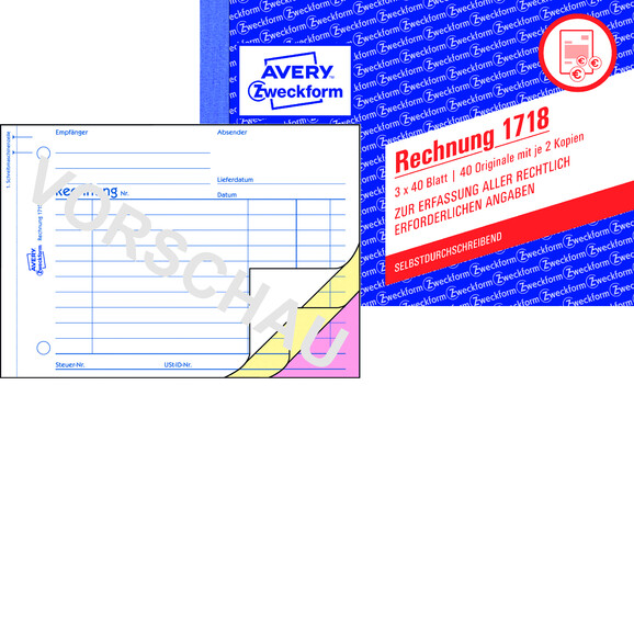 Rechnungsbuch ZWF, DIN A6 quer, Art.-Nr. 1718ZWF - Paterno B2B-Shop