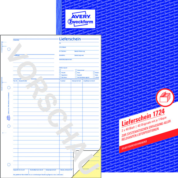 Lieferscheinbuch ZWF, DIN A4 hoch, Art.-Nr. 1724ZWF - Paterno B2B-Shop