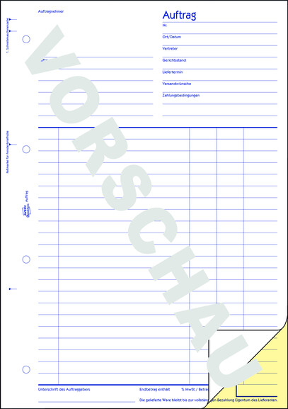 Auftragsbuch A4 2x40 Blt., Art.-Nr. 1728ZWF - Paterno B2B-Shop