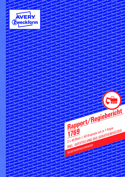 Rapport und Regiebericht ZWF, A4 SD, Art.-Nr. 1769ZWF - Paterno B2B-Shop