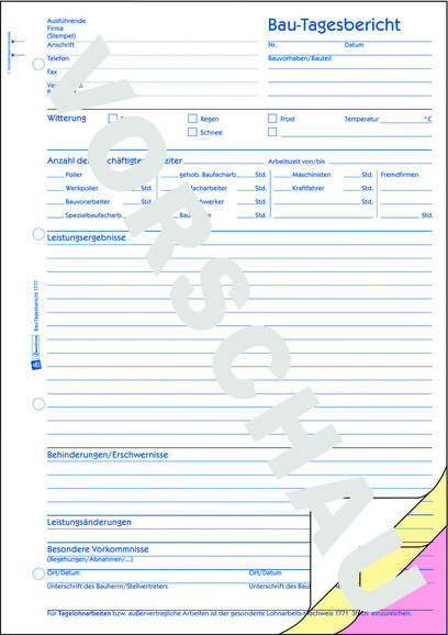 Bautagesbericht ZWF, DIN A4 hoch, Art.-Nr. 1777ZWF - Paterno B2B-Shop