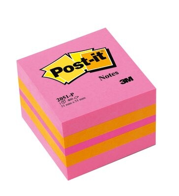 Haftnotizwürfel Post-it 51x51 mm Mini pink, Art.-Nr. 2051-P - Paterno B2B-Shop