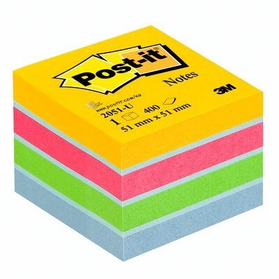 Haftnotizwürfel Post-it 51x51 mm Mini ultrafarben, Art.-Nr. 2051-U - Paterno B2B-Shop