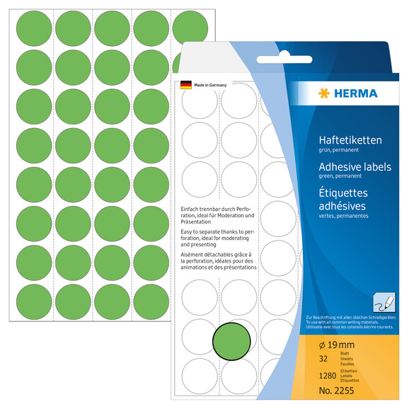 Markierungspunkte Herma 19 mm grün, Art.-Nr. 2255E - Paterno B2B-Shop