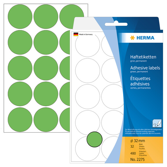 Markierungspunkte Herma 32 mm grün, Art.-Nr. 2275E - Paterno B2B-Shop