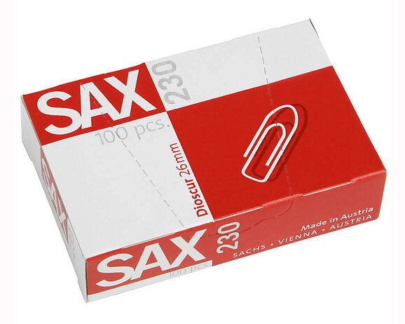 Büroklammern Sax 230 Original 25 mm, Art.-Nr. 230-C - Paterno B2B-Shop