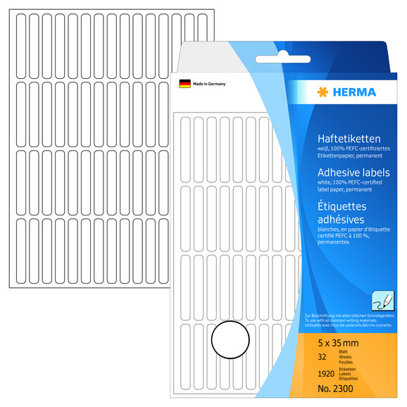 Etiketten Herma 5 x 35 mm weiss, Art.-Nr. 2300E - Paterno B2B-Shop