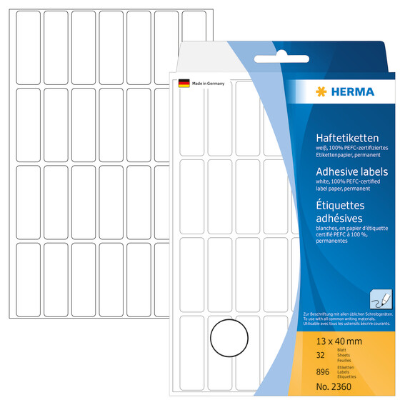 Etiketten Herma 13 x 40 mm weiss, Art.-Nr. 2360E - Paterno B2B-Shop