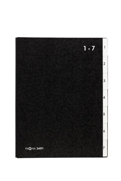 Pultordner Pagna A4 1-7 schwarz, Art.-Nr. 24071 - Paterno B2B-Shop