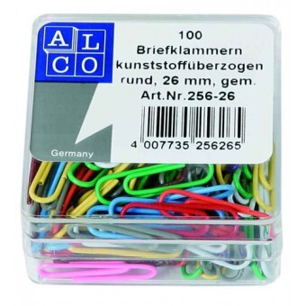 Büroklammern Alco 256 Plastik 26mm, Art.-Nr. 256-26SORTIERT - Paterno B2B-Shop