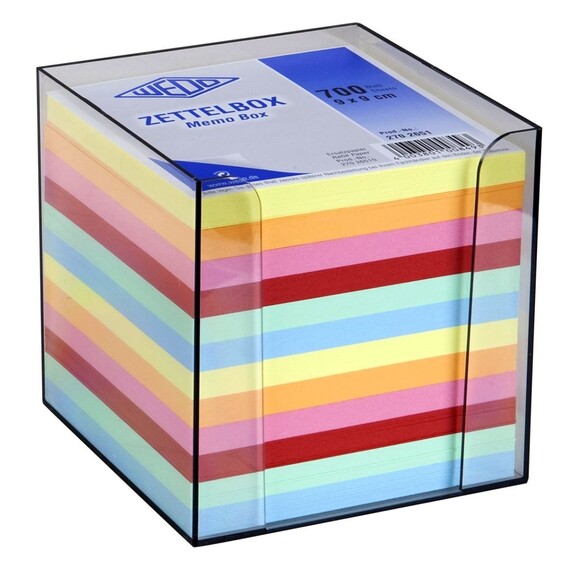 Zettelbox Wedo 9,5x9,5 cm sortiert, Art.-Nr. 270265-SORT - Paterno B2B-Shop