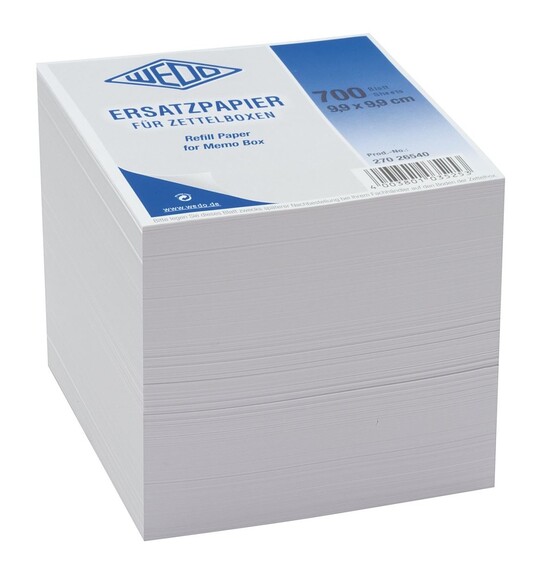 Ersatzpapier Wedo für Zettelbox 9,9x9,9 cm, Art.-Nr. 270265E-WS - Paterno B2B-Shop