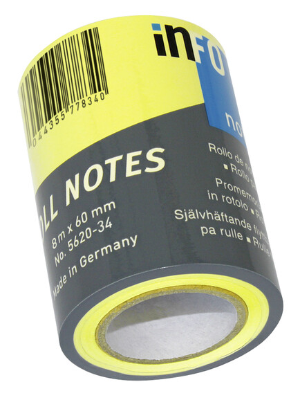 Haftnotizrolle Roll Notes 60mmx8lfm gelb, Art.-Nr. 276PSM-GE - Paterno B2B-Shop