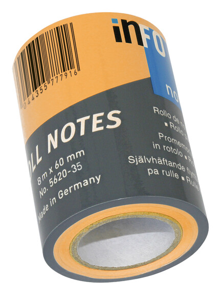 Haftnotizrolle Info Notes 60mmx8lfm gelb, Art.-Nr. 276PSM-GE - Paterno B2B-Shop