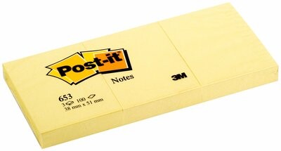 Haftnotizen Post-it 38x51 mm gelb, Art.-Nr. 653 - Paterno B2B-Shop