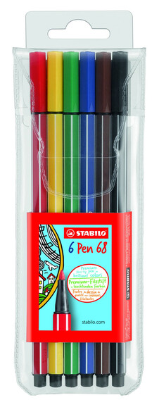 Faserschreiber Stabilo PEN 68 6er, Art.-Nr. 6806-PL - Paterno B2B-Shop