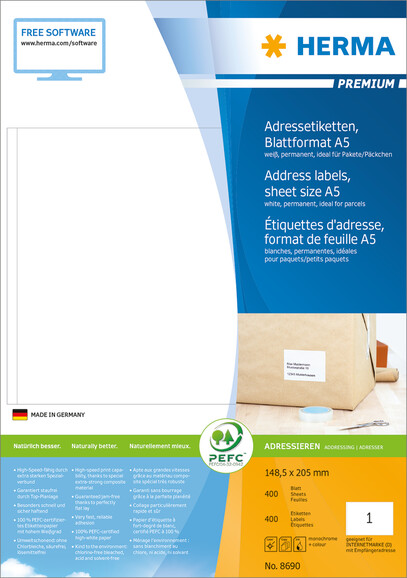 Adressetiketten Herma PREMIUM A5 weiß, Art.-Nr. 8690 - Paterno B2B-Shop