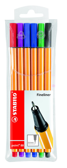 Fineliner Stabilo 88 6-er Etui, Art.-Nr. 88-6 - Paterno B2B-Shop