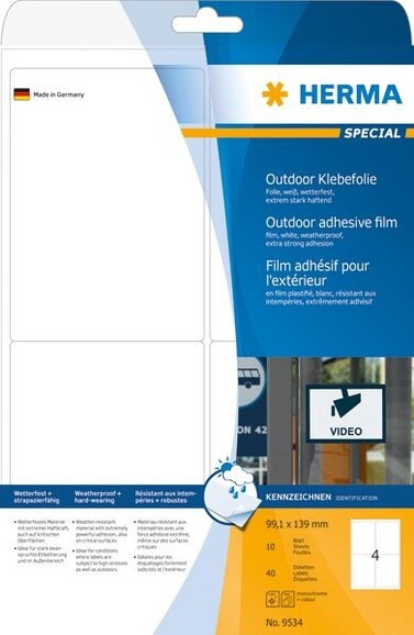 Etiketten Herma Outdoor 139 x 99,1 mm weiss, Art.-Nr. 9534E - Paterno B2B-Shop