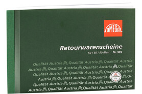 Retourwarenscheinbuch Omega A5 quer 3x50 Blatt, Art.-Nr. 995 - Paterno B2B-Shop