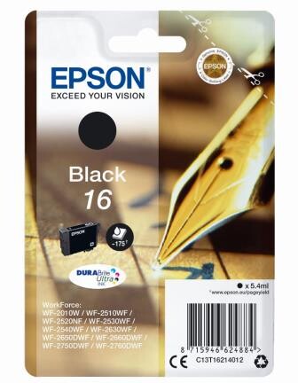 Epson DuraBrite Ultra Ink Nr.16 black, Art.-Nr. C13T16214012 - Paterno B2B-Shop