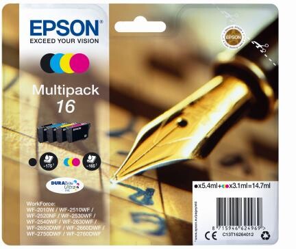 Epson DuraBrite Ultra Ink Multipack Nr.16 1x4, Art.-Nr. C13T16264012 - Paterno B2B-Shop