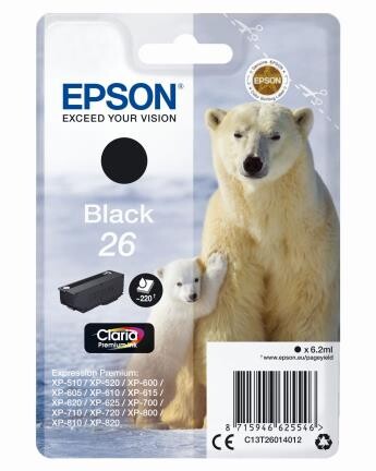 Epson Claria Premium Ink Nr.26 black, Art.-Nr. C13T26014012 - Paterno B2B-Shop