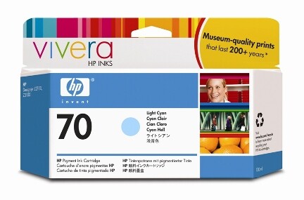 HP Vivera Ink Nr.70 light cyan 130ml, Art.-Nr. C9390A - Paterno B2B-Shop