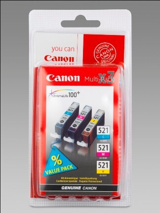 Canon Ink Value Pack C/M/Y je 9ml 1x3, Art.-Nr. CLI521CMYBL - Paterno B2B-Shop