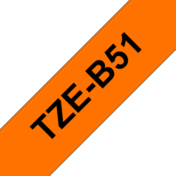 Beschriftungsband Brother 24mm sw auf signalorange, Art.-Nr. TZB51 - Paterno B2B-Shop