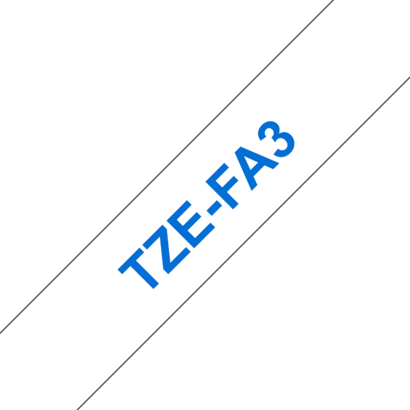 Beschriftungsband Brother 12mm blau auf weiss, Art.-Nr. TZFA3 - Paterno B2B-Shop