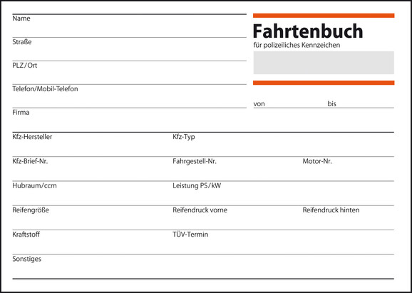Fahrtenbuch Sigel A6 quer 40 Blatt, Art.-Nr. FA614 - Paterno B2B-Shop