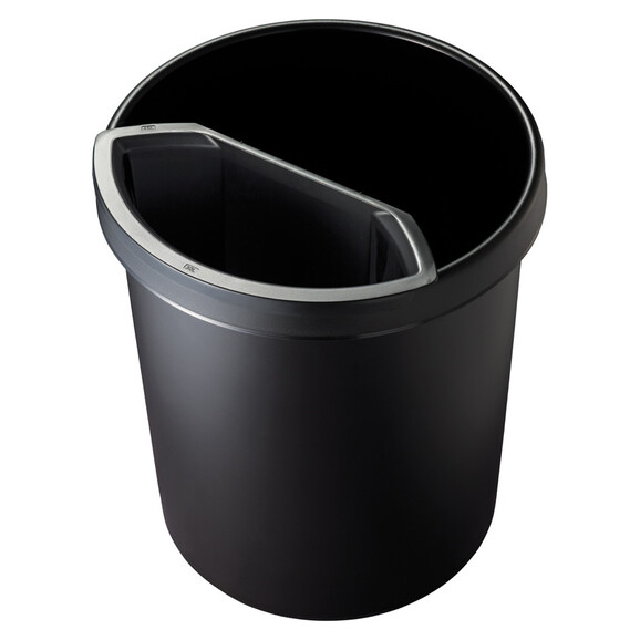 Papierkorb Helit Objekt 30 Liter mit Griffrand schwarz, Art.-Nr. H61061-SW - Paterno B2B-Shop