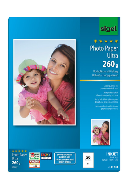 Fotopapier Sigel Inkjet Ultra A4 260 gr., Art.-Nr. IP641 - Paterno B2B-Shop