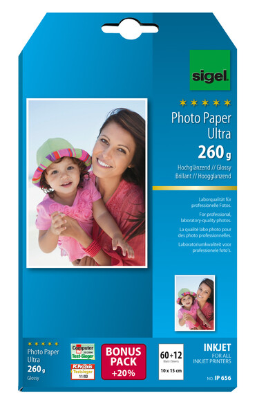 Fotopapier Sigel Ultra 10x15 cm 260 gr., Art.-Nr. IP656 - Paterno B2B-Shop