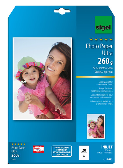Fotopapier Sigel Inkjet Ultra A4 260 gr., Art.-Nr. IP672 - Paterno B2B-Shop