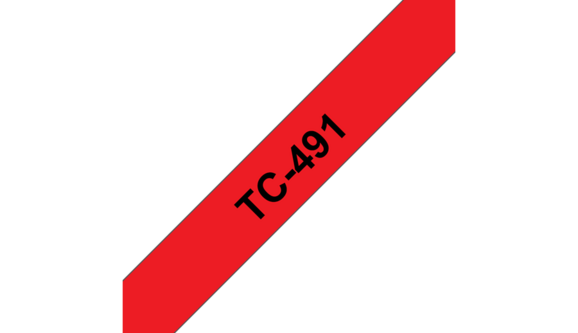 Beschriftungsband Brother 9mm schwarz auf rot, Art.-Nr. TC491 - Paterno B2B-Shop