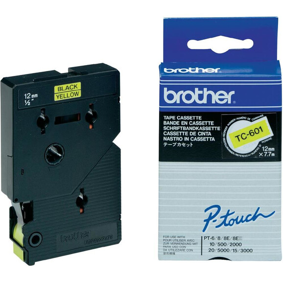 Beschriftungsband Brother 12mm schwarz auf gelb, Art.-Nr. TC601 - Paterno B2B-Shop