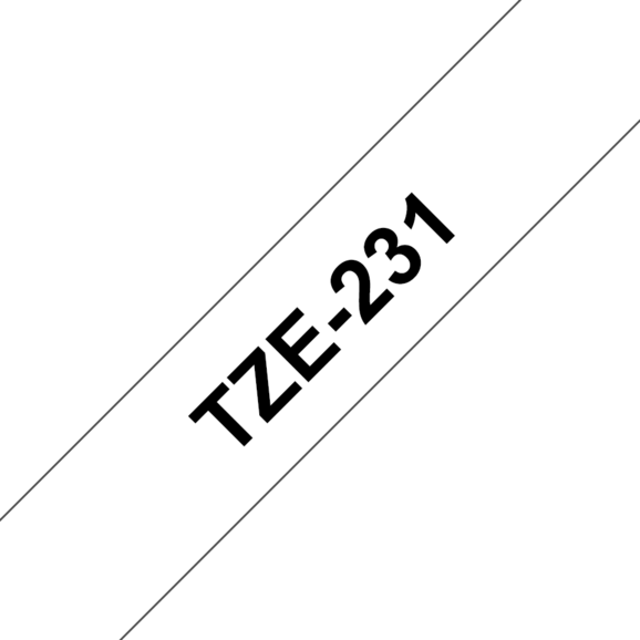Beschriftungsband Brother 12mm schwarz auf weiss, Art.-Nr. TZ231 - Paterno B2B-Shop