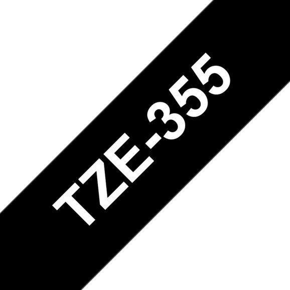 Beschriftungsband Brother 24mm weiss auf schwarz, Art.-Nr. TZ355 - Paterno B2B-Shop