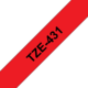 Beschriftungsband Brother 12mm schwarz auf rot, Art.-Nr. TZ431 - Paterno B2B-Shop