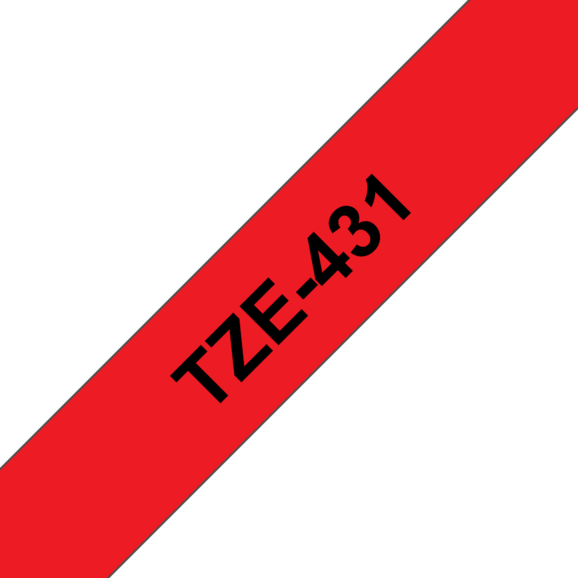 Beschriftungsband Brother 12mm schwarz auf rot, Art.-Nr. TZ431 - Paterno B2B-Shop